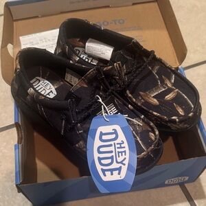 Hey Dude Black and Brown Camouflage Shoes